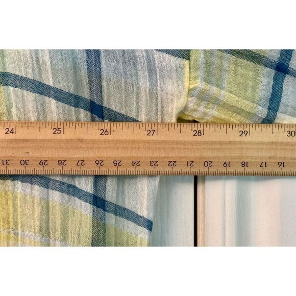 Free People By My Side Button Up Oversized Summer Yellow Plaid Tunic Size XS - Picture 11 of 11